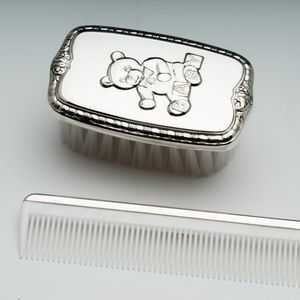 Empire Sterling Accessories - Empire Silver, Sterling Teddy Brush & Comb Set Empire Sterling Accessories - Empire Silver, Sterling Teddy Brush & Comb Set